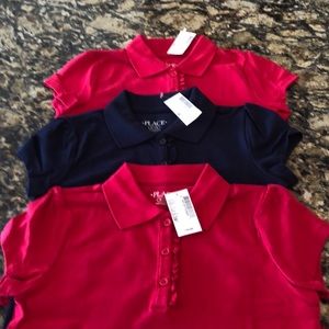 Bundle NWT Girls Uniform Ruffle Polos M 7/8